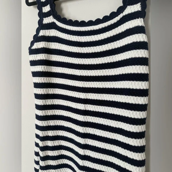 NWT Rails Lily Navy & White 100% Cotton Crochet Knit Stripe Euro-Summer Dress - Picture 6 of 12
